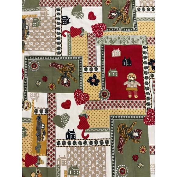 Folksy Patchwork Quilt Handmade Whimsical Home Decor Wall Hanging Headwear - Picture 2 of 4